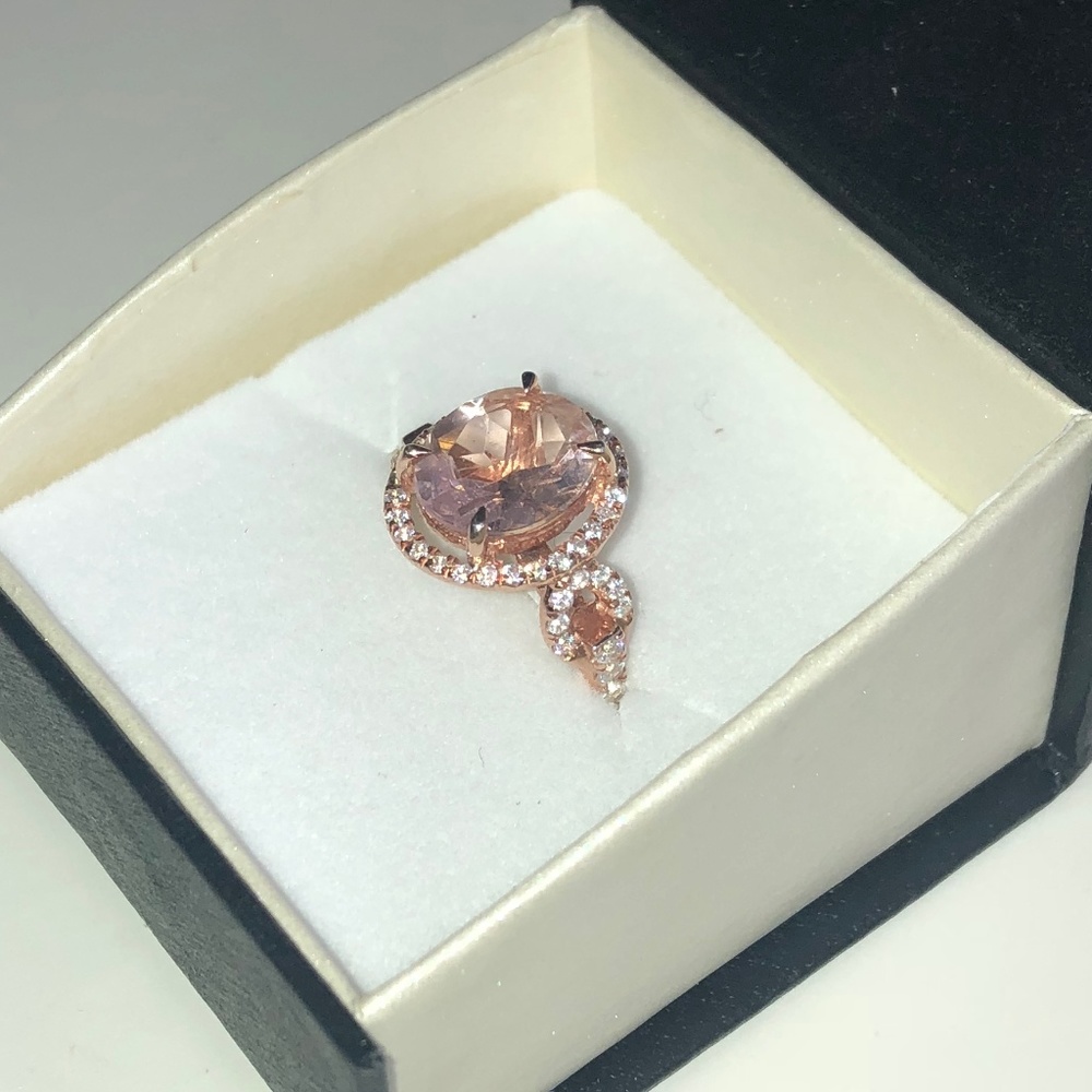 3.6Ct Morganite and Diamond Engagement Ring
